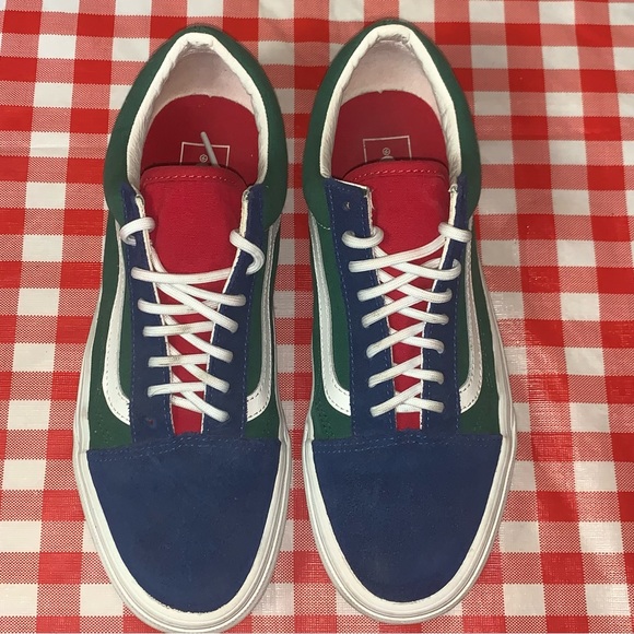 Vans Men-Women Yacht Club Old Skool Sneakers Blu Green Yellow Red size 9.5W - Picture 3 of 12